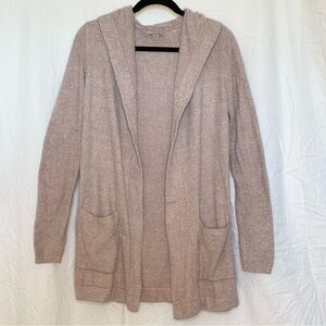 Barefoot Dreams Cozylite Open Front Hooded Cardigan Size Small Pink Dusty Rose